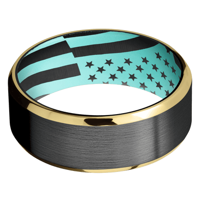 Zirconium + Satin , Polish Finish + Robins Egg Blue