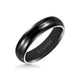 6MM Titanium Ring - Domed Black Satin Center and Bevel Edge