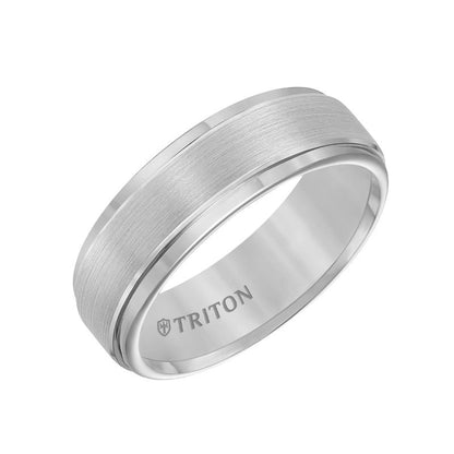 Triton White Tungston Carbide Men's 7mm Wedding Band