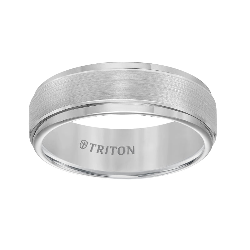 Triton White Tungston Carbide Men's 7mm Wedding Band