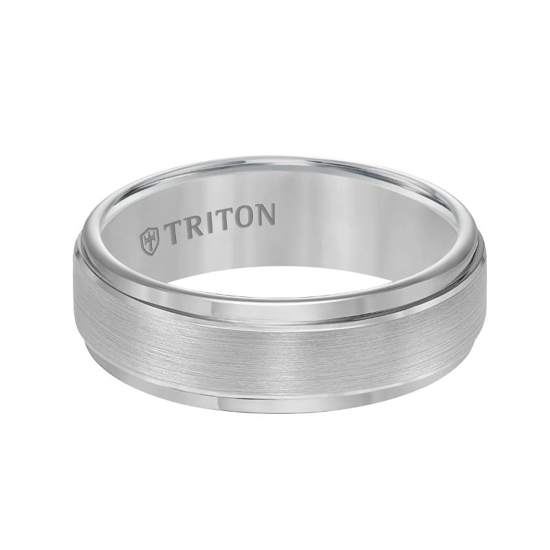 Triton White Tungston Carbide Men's 7mm Wedding Band