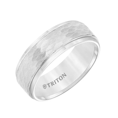 Triton White Tungston Carbide Men's 8mm Wedding Band