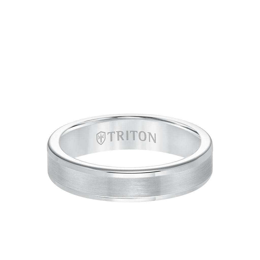 5MM Tungsten Carbide Ring - Satin Center and Round Edge