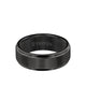 8MM Tungsten Carbide Ring - Satin Center and Step Edge