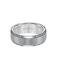 8MM Tungsten Carbide Ring - Satin Center and Step Edge