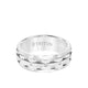 8MM Tungsten Carbide Ring - Brushed Link Center and Bevel Edge