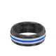 8.5MM Tungsten Carbide Ring - Center Stripe and Flat Edge