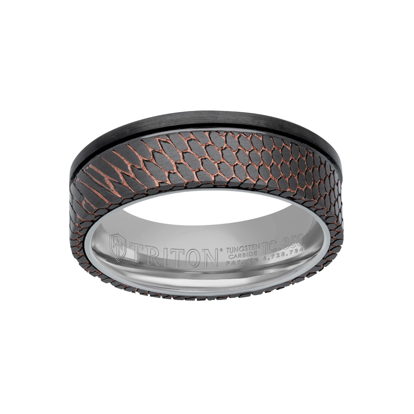 7MM Tungsten Carbide Ring - Superconductor Asymmetrical Inlay and Edge to Edge