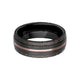 8MM Tungsten Carbide Ring - Superconductor Inlay with Center Line and Rounded Edge