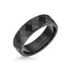 7MM Tungsten Carbide Ring - Faceted Diamond Pattern and Flat Edge
