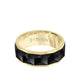 8MM Tungsten Carbide Ring - Faceted Chevron Pattern and Bevel Edge