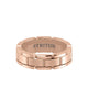 7MM 14K Gold Ring - Satin Finish Link Design and Flat Edge