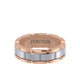 7MM 14K Gold Ring - Satin Finish Link Design and Flat Edge
