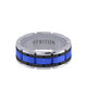 8MM Tungsten Carbide Ring - Ceramic Center Stitch Design