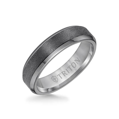 6MM Tantalum Ring - Vertical Satin Finish and Bevel Edge