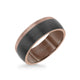 8MM Espresso Tungsten Carbide Ring - Color Blocking and Dome Shape