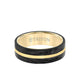 7MM 14K Gold Ring + Forged Carbon - Flat Profile and Center Channel