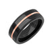8MM Tungsten Carbide Ring - Ceramic Inlay with Center Line and Broken Edge