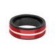 8MM Tungsten Carbide Ring - Ceramic Inlay with Center Line and Broken Edge
