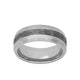 8MM Tungsten Carbide Ring - Meteorite Inlay with Domed Channel and Dome Edge