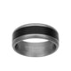 8MM Tantalum Ring - Wide Black Inlay and Bevel Edge