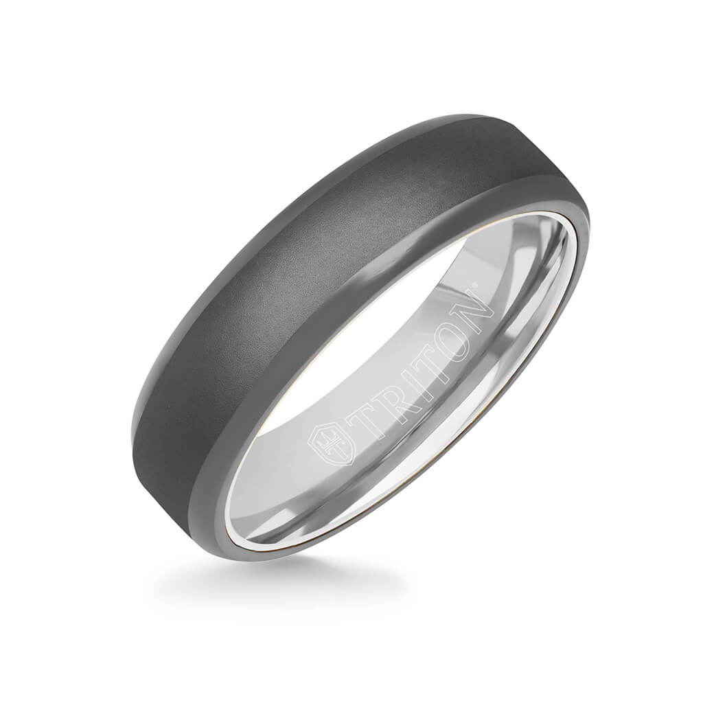 6MM Tantalum Ring - 14k Gold Inside Sleeve and Bright Edge