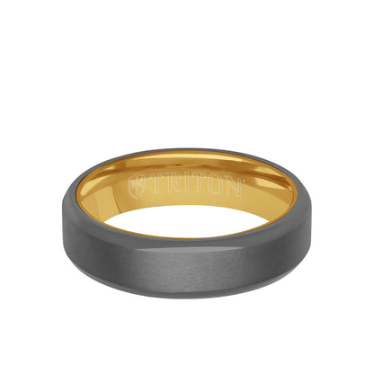 6MM Tantalum Ring - 14k Gold Inside Sleeve and Bright Edge