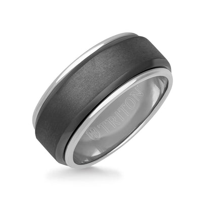 9MM Tantalum Ring - 14k Gold Inside Sleeve and Bright Edge