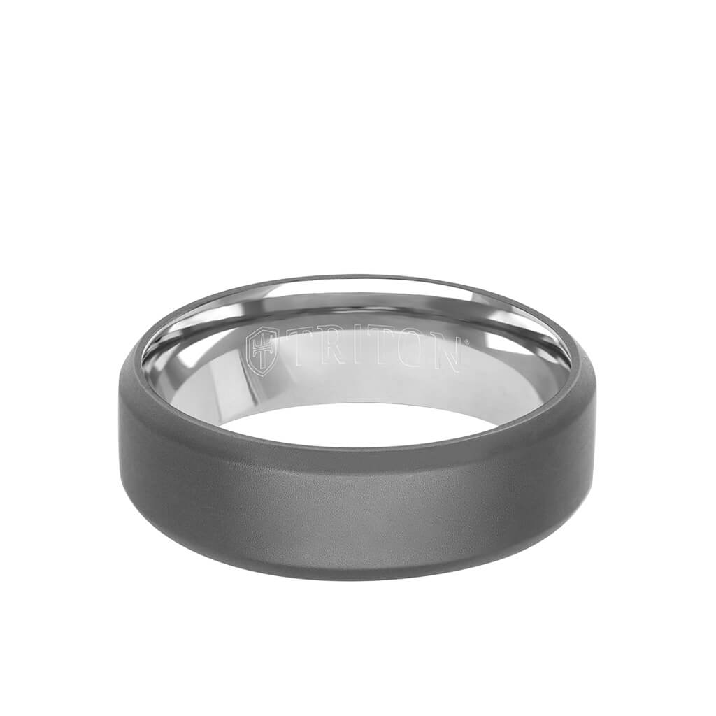 7MM Tantalum Ring - 14k Gold Inside Sleeve and Matte Edge