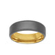 7MM Tantalum Ring - 14k Gold Inside Sleeve and Matte Edge