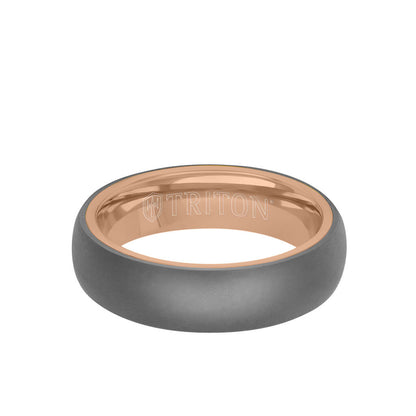 6MM Tantalum Ring - 14k Gold Inside Sleeve and Dome Profile