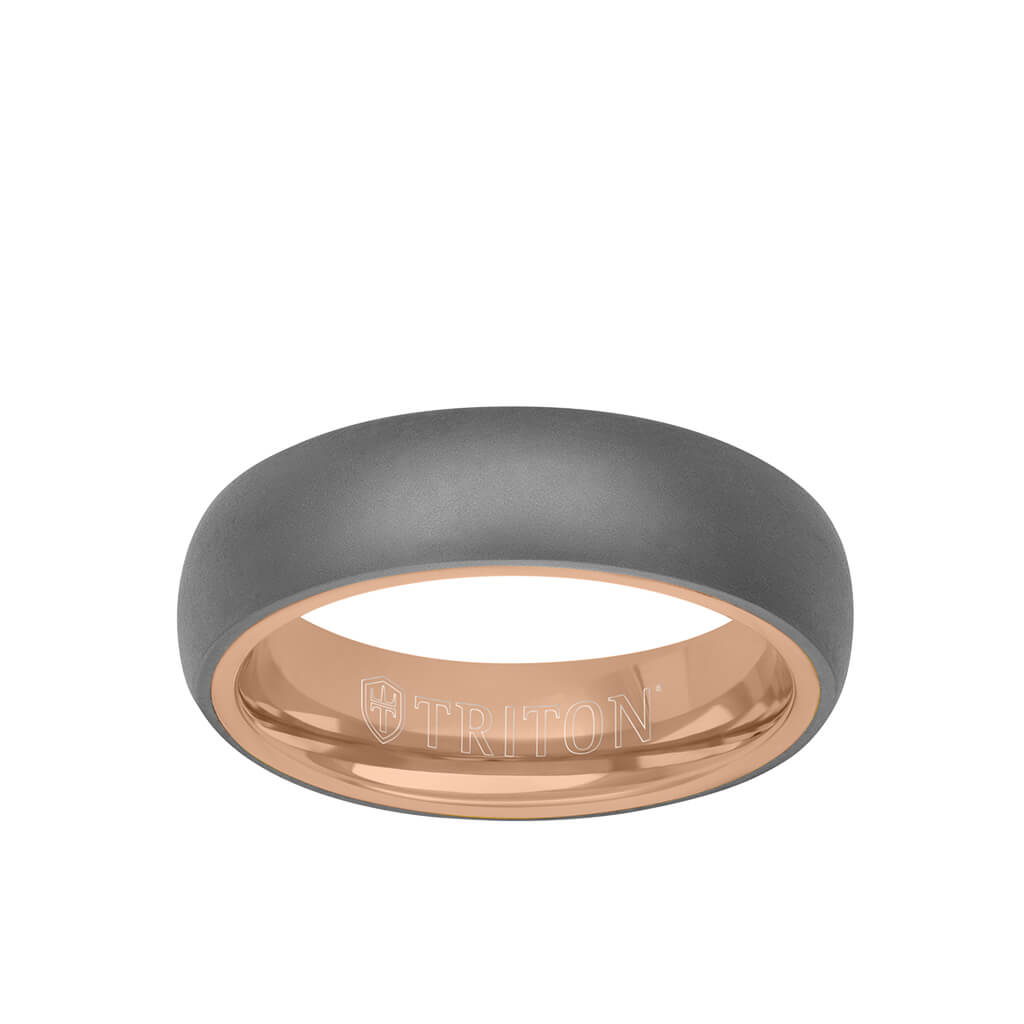 6MM Tantalum Ring - 14k Gold Inside Sleeve and Dome Profile