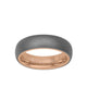6MM Tantalum Ring - 14k Gold Inside Sleeve and Dome Profile