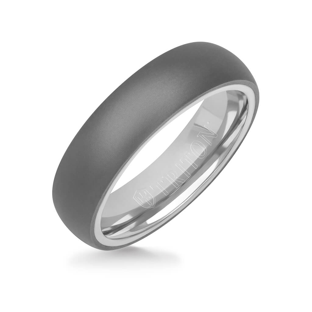 6MM Tantalum Ring - 14k Gold Inside Sleeve and Dome Profile