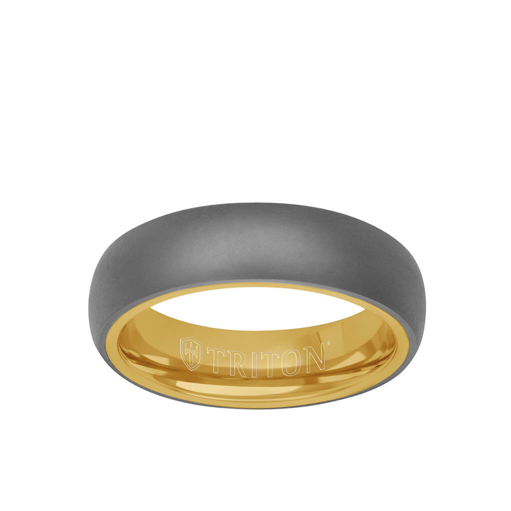 6MM Tantalum Ring - 14k Gold Inside Sleeve and Dome Profile