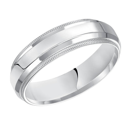 Goldman 14k White Gold Men's 6mm Wedding Band