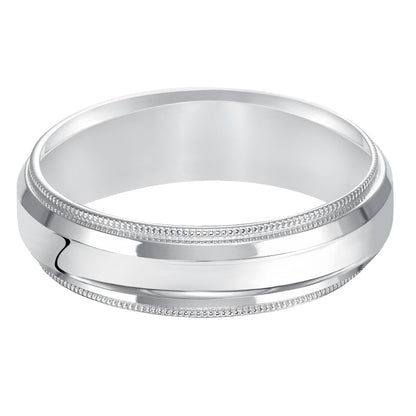 Goldman 14k White Gold Men's 6mm Wedding Band