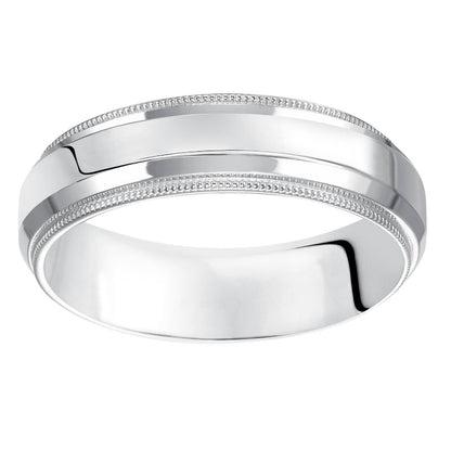 Goldman 14k White Gold Men's 6mm Wedding Band