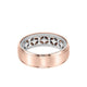 7MM Men's Contemporary Wedding Band - Bright Brush Finish and Round Edge with Inside Diamond Pattern and Rope Edge