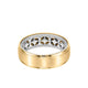 7MM Men's Contemporary Wedding Band - Bright Brush Finish and Round Edge with Inside Diamond Pattern and Rope Edge