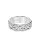 7.5MM Men's Wedding Band - Intricated Engraved Open Scroll Design with Milgrain and Flat Edge