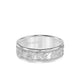 7MM Men's Wedding Band - Engraved Design with Rope Detailing and Flat Edge