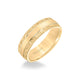 6.5MM Men's Wedding Band - Wire Emery Finish with Textured Vintage Design and Milgrain Bevel Edge