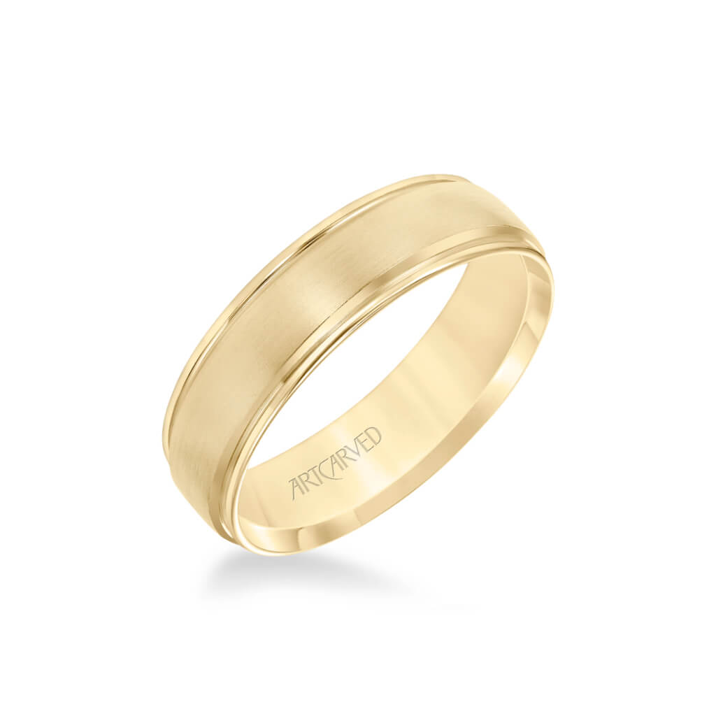 6MM Men's Classic Wedding Band - Bright Brush Finish and Round Edge