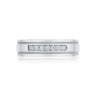 Tacori Platinum 6mm Sculpted Crescent Diamond Wedding Band