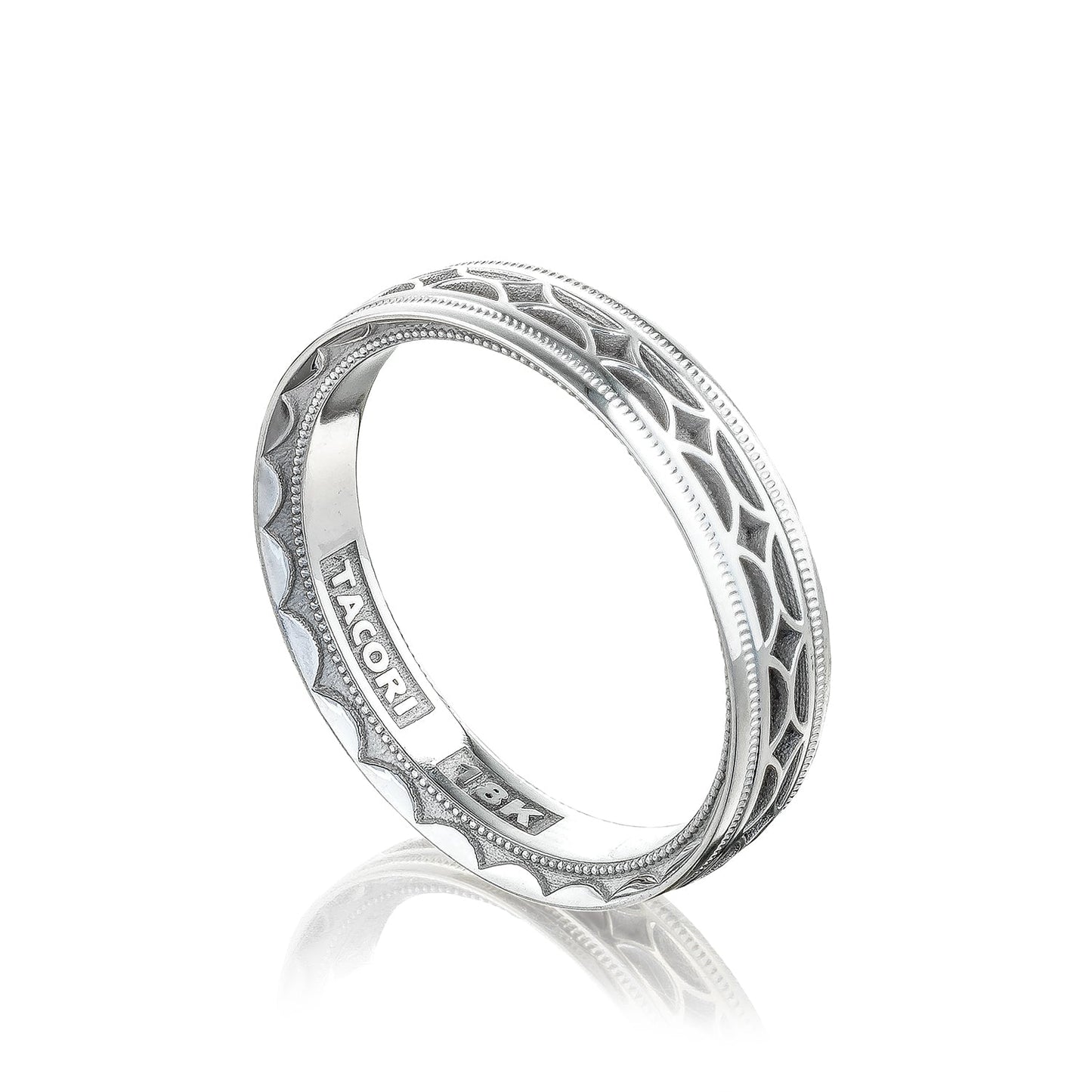 Tacori 18k White Gold 5mm Sculpted Crescent Wedding Band