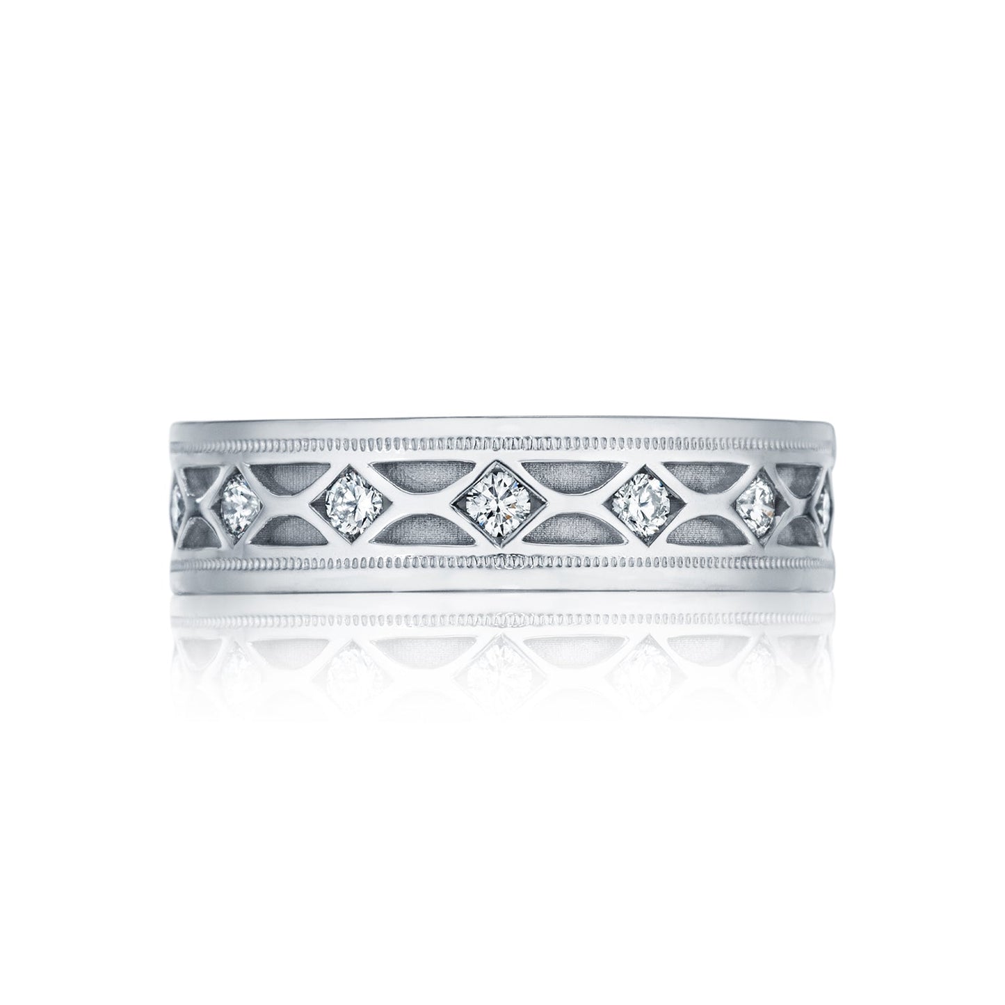 Tacori Platinum Sculpted Crescent Diamond Wedding Band (0.61  CTW)