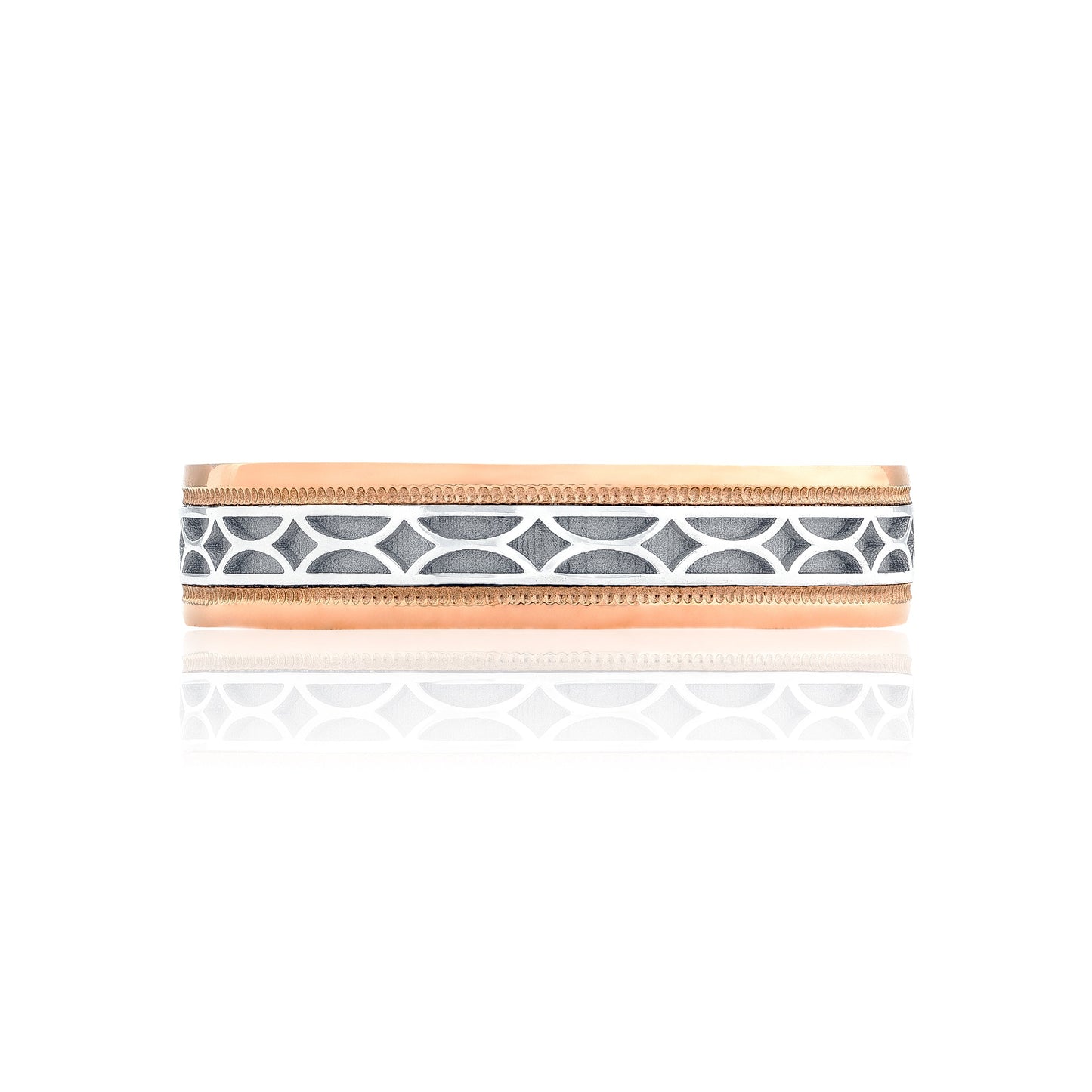 Tacori Sculpted Crescent Wedding Band 18k White & Rose Gold