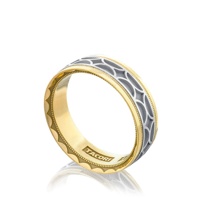 Tacori Two Tone Sculpted Crescent Wedding Band 7mm