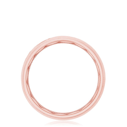 Channel Set Diamond in Satin Finish Wedding Band